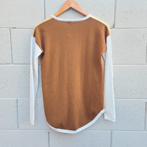 Smartwool | Shadow Pine Colorblock Sweater in Honey Gold/Natural Donegal NEW - Picture 12 of 12